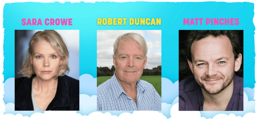 Headshots of three main stars