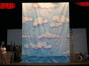 Cartoon clouds painted cloth