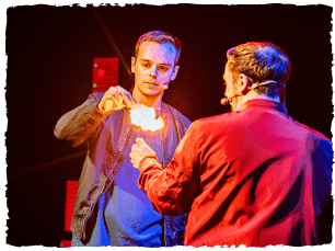 Jay and Joss playing with small amount of fire 