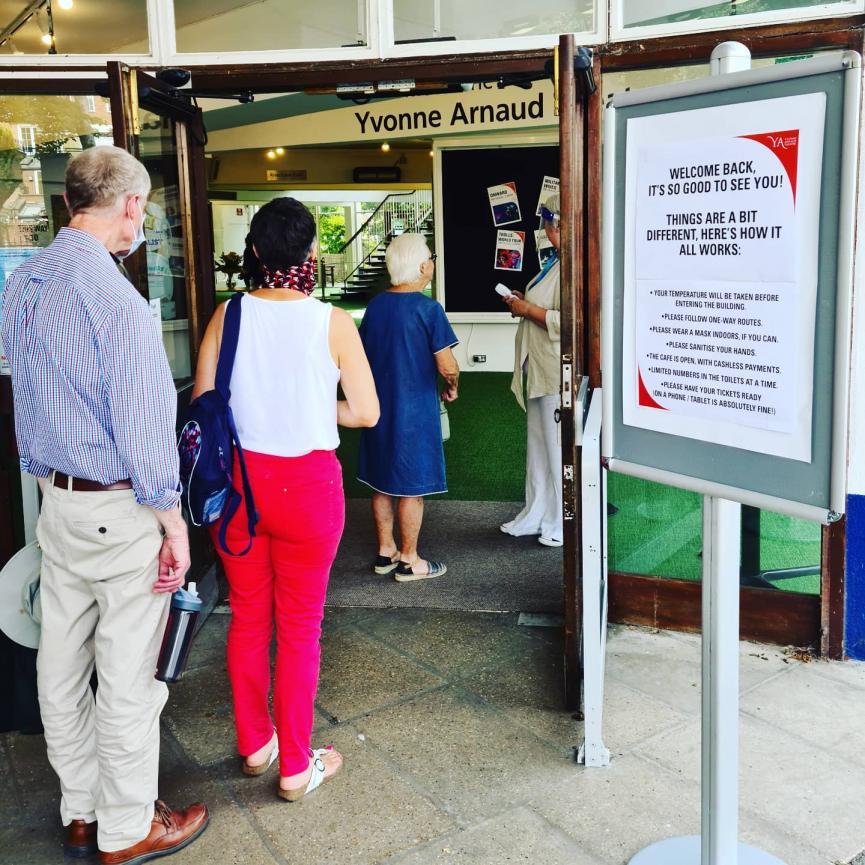 Customers queue to get through the door at the Yvonne Arnaud