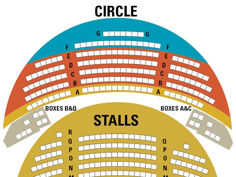 A seating plan of the Yvonne Arnaud's Auditorium