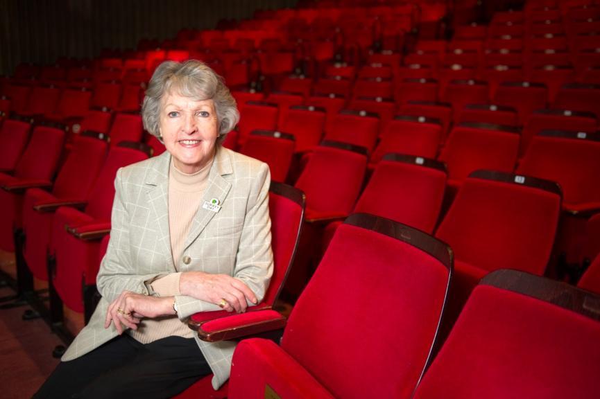Dame Penelope Keith in the Yvonne Arnaud Auditorium sat on a red seat