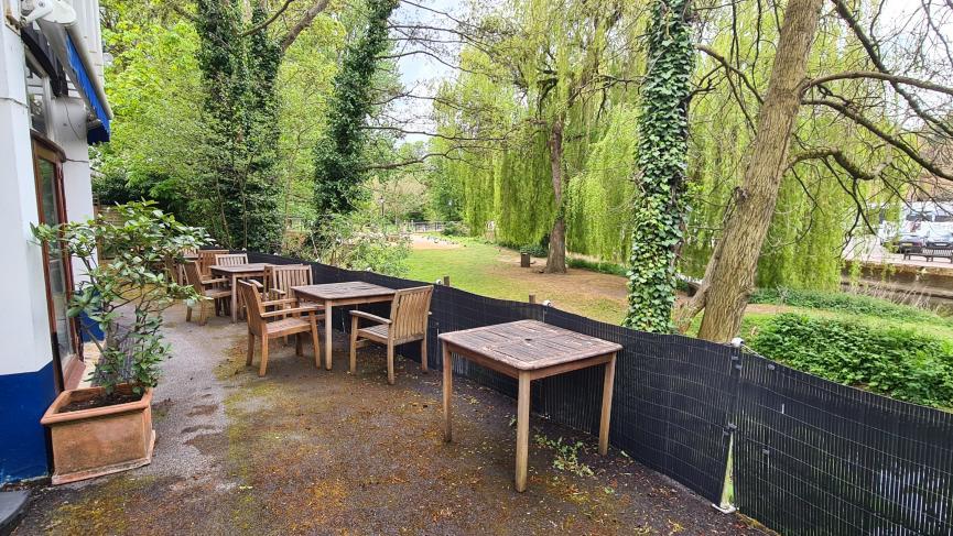 The Yvonne Arnaud terrace garden ready to welcome visitors in the summer.