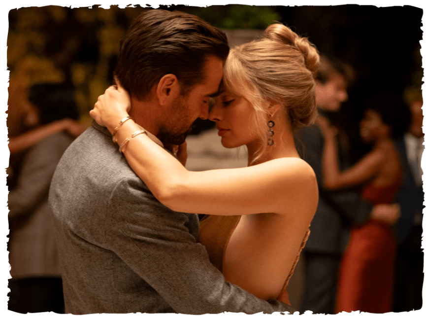man and woman dancing close