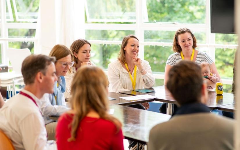 A group of people at a meeting