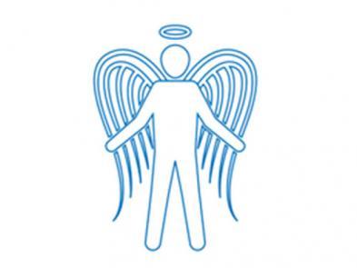 An illustration of a blue angel.