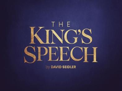 The King's Speech written in gold against a blue background