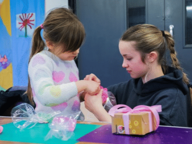 A child making soaps