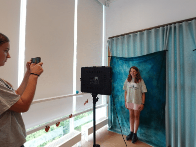 Teenagers in a screen acting workshop